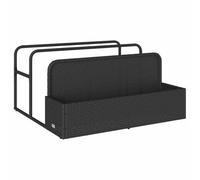 vidaXL Poolside Float Storage - Black Poly Rattan Outdoor Organizer 110x100x57 cm