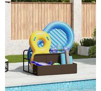vidaXL Poolside Float Storage Brown 110x100x57 cm Poly Rattan poolside storage