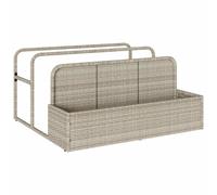 vidaXL Poolside Float Storage Light Grey 110x100x57 cm Poly Rattan