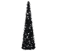 vidaXL Pop-up Artificial Christmas Tree Black 150 cm PET Holiday Decoration