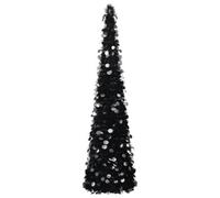 vidaXL Pop-up Artificial Christmas Tree Black 180 cm PET Holiday Ornament