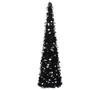 vidaXL Pop-up Artificial Christmas Tree Holiday Ornament Home Office Xmas Decoration Christmas Fake Tree Plant Stand Black 180 cm PET