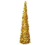 vidaXL Pop-up Artificial Christmas Tree Home Office Holiday Ornament Xmas Decoration Christmas Fake Tree Plant Stand Gold 180cm PET