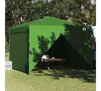 vidaXL Green Oxford Fabric Party Tent 300 x 300 x 227 cm Easy to assemble Ideal for 2 Person Modern design with silver PA coating Frame Included Carry Bag Included