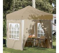 Pop-up Party Tent Cream 195x195x245cm Oxford Fabric Powder-Coated Steel UV-Proof