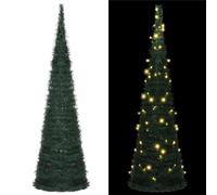 vidaXL Pop-up String Artificial Pre-lit Christmas Tree Artificial Tree Green