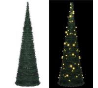 vidaXL Pop-up String Artificial Pre-lit Christmas Tree Green 150 cm