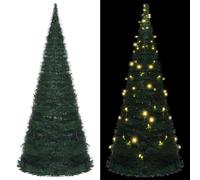 vidaXL Pop-up String Artificial Pre-lit Christmas Tree Green 210 cm
