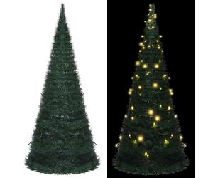 vidaXL Pop-up String Artificial Pre-lit Christmas Tree Green 210 cm