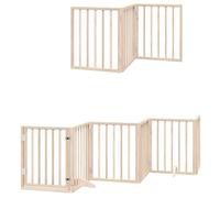 vidaXL Poplar Wood Dog Barrier Folding Door 15 Panels