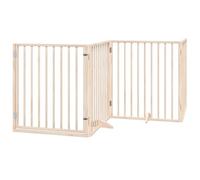 vidaXL Poplar Wood Folding Dog Gate with 8 Panels