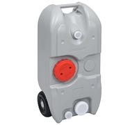vidaXL Portable 40-litre Wheeled Water Tank in Grey - HDPE PP Material, Easy Transportation, Flexible Use for Caravans and Campers, Easy Cleaning