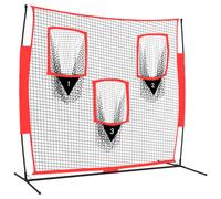 vidaXL Portable Baseball Net Black and Red 183x105x183 cm Polyester Sports Net