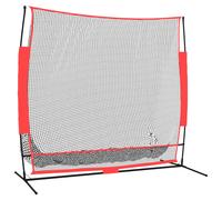 vidaXL Portable Baseball Net Black and Red 215x107x216 cm Polyester Sports Net