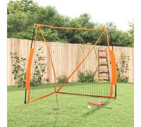 vidaXL Portable Baseball Net Orange&Black 183x182x183cm Steel&Polyester