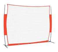 vidaXL Portable Baseball Practice Net - Waterproof Polyester Material, Sturdy Steel & Fibreglass Frame - Red & Black, Size 369x107x271 cm - Ideal for Training and Games