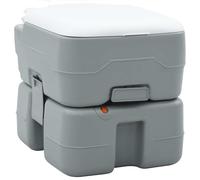 vidaXL Portable Camping Toilet Grey and white 41.5 x 36.5 x 37.5 cm