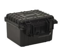 vidaXL Black 27x25x18 cm Protective Hard PP Tool Box with Foam - Portable Flight Case for Valuables, Shock/Water Resistant, Lockable with Pressure Valve