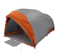vidaXL Portable Tunnel Tent for 6 People in Grey and Orange with Zipper, Waterproof and Breathable and Wind Resistant - Perfect for Outdoor Adventures