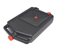 vidaXL Portable Waste Oil Container 10L, Strong Plastic Construction, Slim Design with Sealing Caps, Ideal for Workshops & Garages
