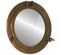 Porthole Mirror Brass Aluminium & Glass Ø50 cm Nautical Wall Decor Mirror Ø36 cm