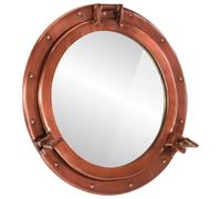 vidaXL Porthole Mirror Wall Hanging Ø50 cm Aluminium and Glass Berkfield Home Brown One Size