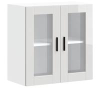 vidaXL Porto High Gloss White Kitchen Wall Cabinet with Glass Door - Space-Saving Engineered Wood Storage, 60x31x60 cm