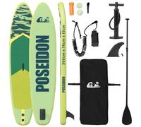 vidaXL Poseidon Inflatable Stand Up Paddle Board 305 x 76 x 15 cm, UV Resistant SUP Board for Adults, Portable Equipment for Water Sports with Wave Pattern
