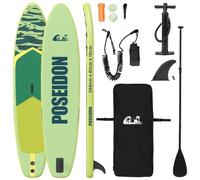 vidaXL Poseidon Inflatable Stand Up Paddle Board 366 x 81 x 15 cm, UV Resistant SUP Board for Adults, Portable Equipment for Water Sports with Wave Pattern