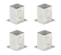 4x Post Anchor Galvanised Metal Fence Barrier Square Base Multi Sizes vidaXL