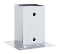 vidaXL Post Bases Set 4pcs - 91x91 mm Galvanised Steel - Silver