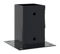 vidaXL Post Bases Square - 12 pcs Powder-Coated Steel Anthracite 81x81 mm for Gazebo & Fences