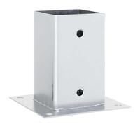 vidaXL Post Bases Square 12 pcs Silver 81x81 mm Galvanised Steel, Concrete Fence Base, Fence Post Base, Metal Post Holder, Deck Post Base