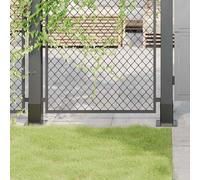 vidaXL post bases - anthracite powder-coated steel, 91x91 mm square brackets, durable & weather-resistant, 15 cm height, wide applications: gazebo, fence, porch