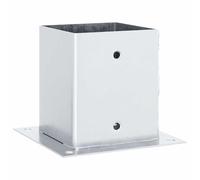 vidaXL Post Bases Square 4 pcs Silver 101x101 mm Galvanised Steel, Concrete Fence Base, Fence Post Base, Metal Post Holder, Deck Post Base
