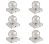 vidaXL Post Caps 6 pcs Globe Final Galvanised Metal 91x91 mm