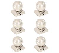 vidaXL Post Caps 6 pcs Globe Final Stainless Steel 91x91 mm