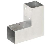 vidaXL Post Connector L Shape Galvanised Metal 71x71mm Wood Beams Shoe Support