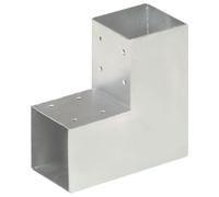 vidaXL Post Connector L Shape Galvanised Metal 91x91 mm