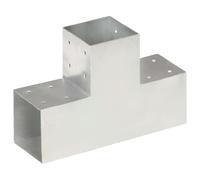 vidaXL Post Connector T Shape Galvanised Metal 101x101mm Wood Beams Support