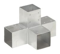 vidaXL Post Connector X Shape Galvanised Metal 91x91 mm