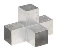 vidaXL Post Connector X Shape Galvanised Metal 91x91mm Wood Beams Shoe Support