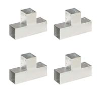 vidaXL 4x Post Connectors T Shape Galvanised Metal 91x91mm Wood Beams Support