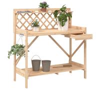 vidaXL Potting Bench with Trellis Solid Wood Fir