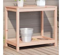 vidaXL Solid Douglas Wood Potting Table - Outdoor Gardening Workbench with Shelf, Brown, 82.5x50x75cm for Patio, Terrace, Greenhouse