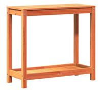 vidaXL Potting Table with Shelf Garden Potting Bench Wax Brown Solid Wood Pine