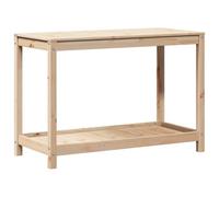 vidaXL Potting Table with Shelf - Solid Pine Wood Workbench for Garden/Terrace, 108x50x75 cm, Brown, Easy to Assemble