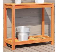 vidaXL Potting Table with Shelf Wax Brown 82.5x35x75 cm Solid Wood Pine