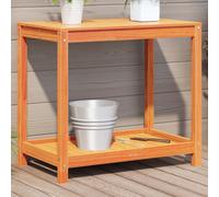 vidaXL Potting Table with Shelf Wax Brown 82.5x50x75 cm Solid Wood Pine