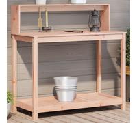 vidaXL Potting Table with Shelves - 108x50x109.5 cm Solid Douglas Wood Workbench for Garden, Patio, Greenhouse Storage and Plant Display
